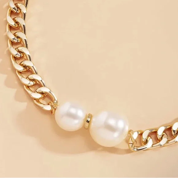 Zara 14K Gold Plated Pearl Choker Chain Necklace - Picture 5 of 5